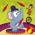 Elephant and mouse circus Royalty Free Stock Photo