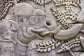 Elephant Mural Closeup Detail Bayon Khmer Buddhist Temple Wall Angkor Wat Royalty Free Stock Photo