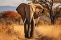 Elephant navigates the savanna with a blend of power and gentleness. AI Generated