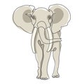 Elephant Line Art Drawing