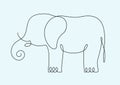 Elephant in one line. Stylish decorative element. Vector illustration.