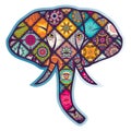 Elephant ornament vector