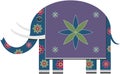 Elephant Painted with Flowers