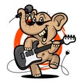 Elephant plays guitar