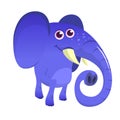 Pretty cartoon blue elephant. Vector illustration Royalty Free Stock Photo