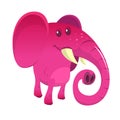 Pretty cartoon pink elephant Royalty Free Stock Photo