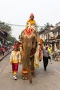 Elephant procession for Lao New Year 2014 in Luang Prabang, Laos Royalty Free Stock Photo