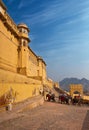ELEPHANT RIDE TO THE AMBER FORT,RAJASTHAN,INDIA. Royalty Free Stock Photo