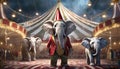 An elephant ringmaster at the elephant circus