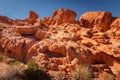 Elephant Rock during sunny day with blue sky, Valley of Fire State Park, Nevada Royalty Free Stock Photo