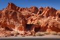 Elephant Rock during sunny day with blue sky, Valley of Fire State Park, Nevada Royalty Free Stock Photo