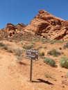 Elephant rock trail sign in Valley of Fire State Park, Nevada, USA Royalty Free Stock Photo