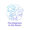 Elephant in room blue gradient concept icon