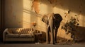 The Elephant In the Room - A Decaying and Neglected Room. Generative AI