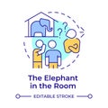 Elephant in room multi color concept icon
