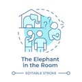 Elephant in room soft blue concept icon