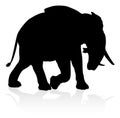Elephant Safari Animal Silhouette Royalty Free Stock Photo