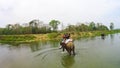 Elephant safari in Chitwan National Park, Nepal Royalty Free Stock Photo