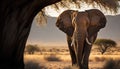 Elephant in the savanna of Etosha National Park, Namibia