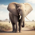Elephant savannah wildlife. Generate Ai Royalty Free Stock Photo