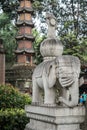 Elephant sculpture in Wenshu Monastery