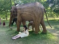 A herd of 100 elephant sculptures have taken up space in LondonÃ¢â¬â¢s Royal Parks Royalty Free Stock Photo