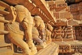 Elephant Sculptures at Khajuraho, India. UNESCO world heritage site.