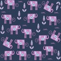 Elephant nature abstract floral colorful background