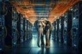Elephant in the server room. Concept of the big data and digital fragility. Generated AI. Royalty Free Stock Photo