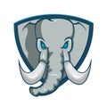 Elephant Shield Logo Cartoon Symbol