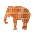 Elephant Silhouette. Brick wall design. Vector illustration