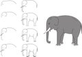 Elephant silhouette graphics disign Illustration