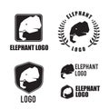 Elephant silhouette logo element, graphic design for logo and br