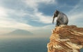 Elephant sitting on edge Royalty Free Stock Photo