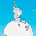 Elephant sitting on the moon