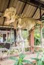 Elephant skeleton in Service points for tourists at Thung Salaeng Luang National Park, Phitsanulok, Thailand
