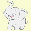 Elephant smiling cartoon character Royalty Free Stock Photo