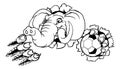 Elephant Soccer Football Ball Sports Mascot