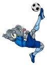 Elephant Soccer Football Player Sports Mascot