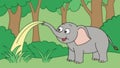 Elephant Spraying a Stream of Water, Refreshing, vector design Generative AI Royalty Free Stock Photo