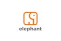 Elephant square shape Logo abstract vector. Animal