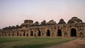 Elephant Stable after sundown, Royal Center, Hampi, Karnataka, India Royalty Free Stock Photo