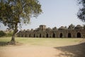 The Elephant Stable at Hampi in Karnataka, India. Built in the 14th century, it housed the King`s Elephants. It is a UNESCO Royalty Free Stock Photo