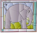 Elephant stained glass