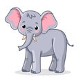 Elephant stands on a white background. Vector illustration Royalty Free Stock Photo
