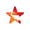 Elephant star shape concept vector logo design. Royalty Free Stock Photo