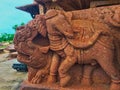 Elephant statu on the temple wall