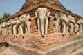 Elephant statue around pagoda