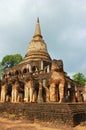 Elephant statue around pagoda at temple, Thailand Royalty Free Stock Photo