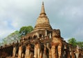Elephant statue around pagoda at temple, Thailand Royalty Free Stock Photo